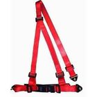 China Buckle Style Red Racing Safety Belts With Bolts / 3 Point Retractable Seat Belts company