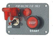 China Carbon Fiber Racing Ignition Switch Panel , Red Illuminated Engine Start Button factory