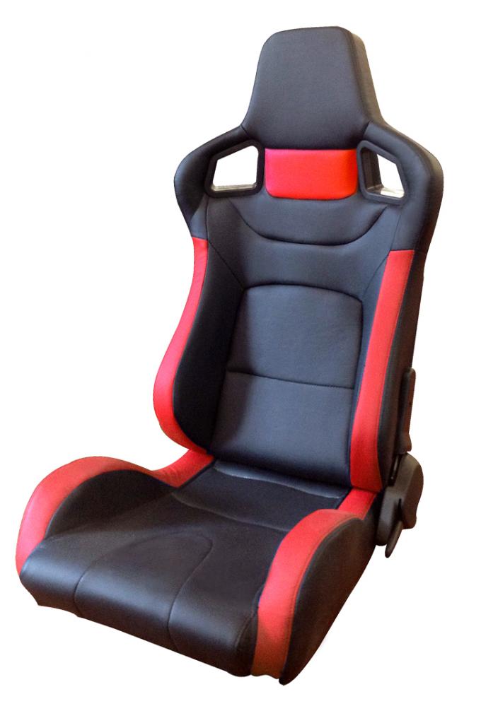 Automobile Universal Sport Racing Seats Carbon Look Red Stitching  With Double Or Single Slider