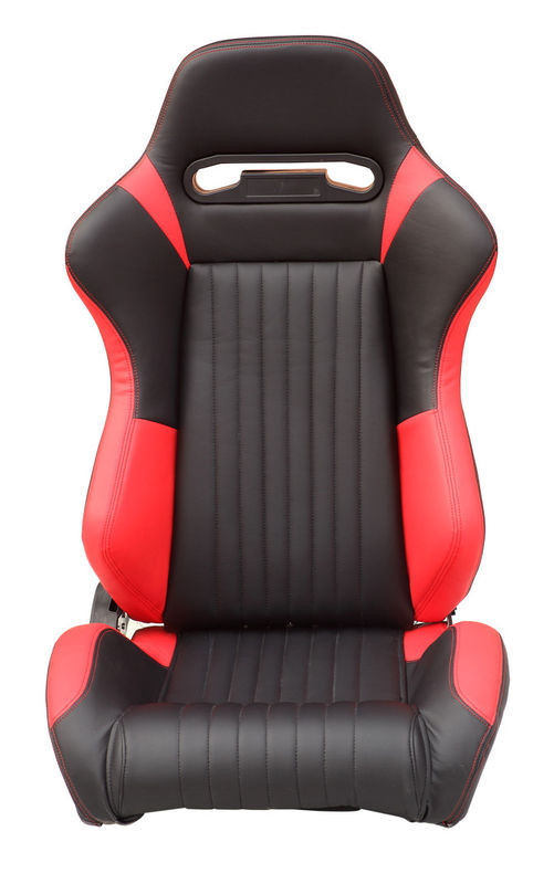 Red Stitching Sport Racing Seats Powder Coated Frame High Elastic Sponge