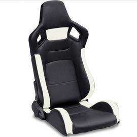 China PVC Adjustable White And Black Racing Seats / Sports Car Seat with single slider factory