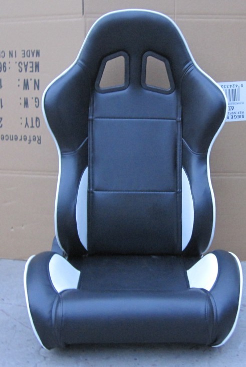 Black / White Custom Racing Seats Fully Reclinable 89 * 69 * 55 cm